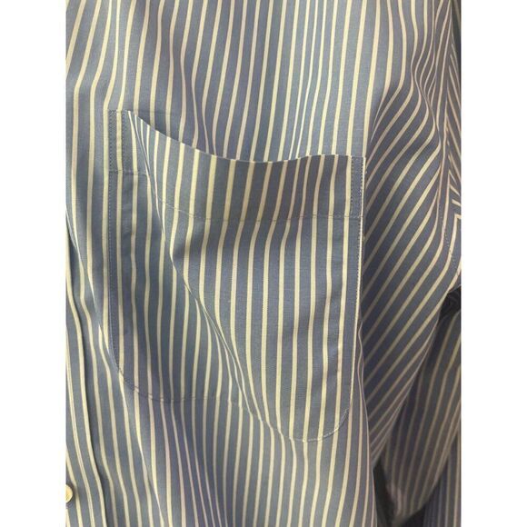 Brooks Brothers Non-Iron Stripe Long Sleeve Button Down Shirt Size 17 4/5 - Picture 6 of 10